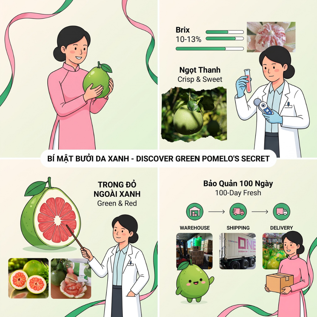 Bí Mật Sinh Học: Sự Khác Biệt Trội Vượt Của Bưởi Da Xanh Bến Tre